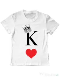 Tricou ADLER copil Fancy King Alb