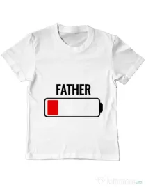 Tricou ADLER copil Father battery Alb