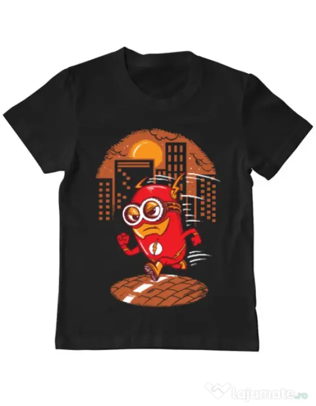 Tricou ADLER copil Flash minion Negru