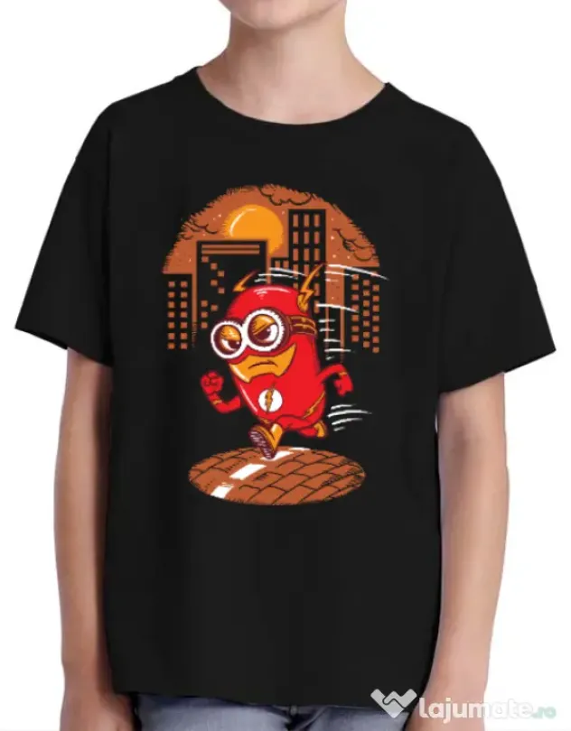 Tricou ADLER copil Flash minion Negru