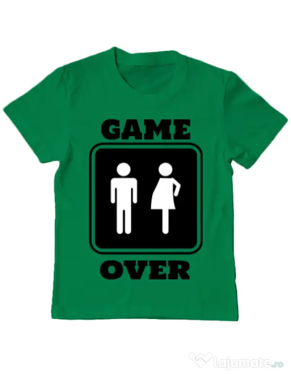 Tricou ADLER copil Game over pregnant Verde mediu