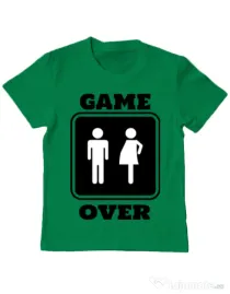 Tricou ADLER copil Game over pregnant Verde mediu