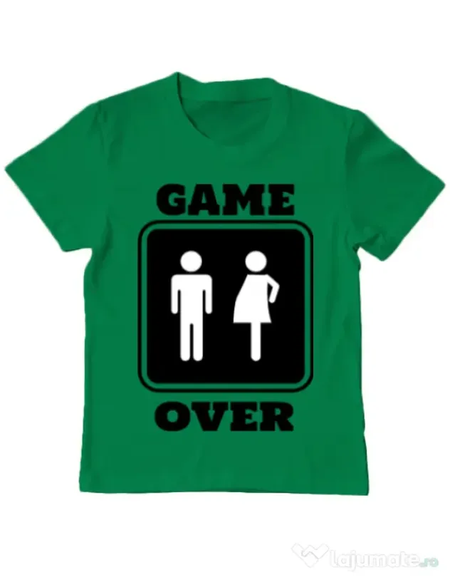 Tricou ADLER copil Game over pregnant Verde mediu