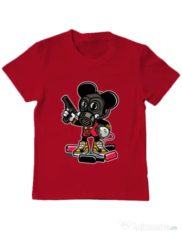 Tricou ADLER copil Gangsta Mouse Rosu