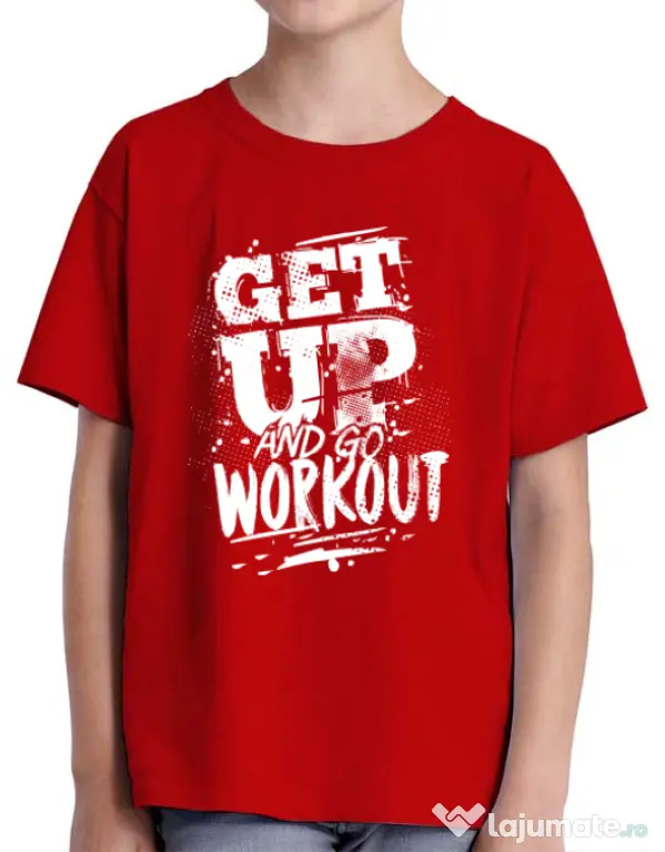 Tricou ADLER copil Get up and go workout Rosu