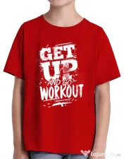 Tricou ADLER copil Get up and go workout Rosu 