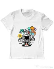 Tricou ADLER copil Gift From Outer Space Alb 