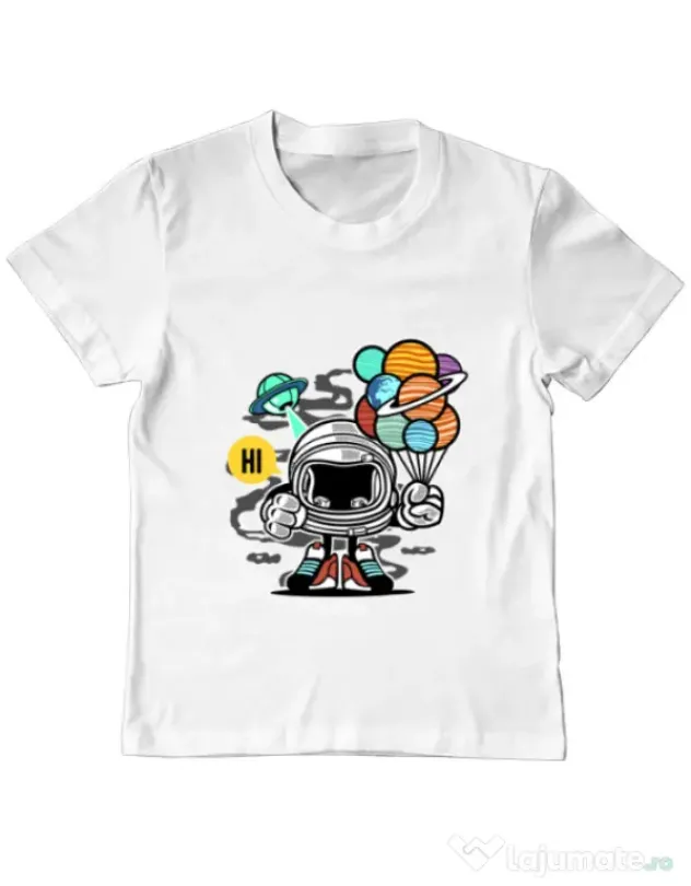 Tricou ADLER copil Gift From Outer Space Alb