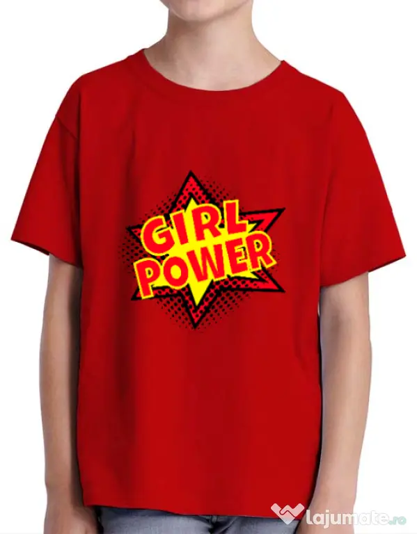 Tricou ADLER copil Girl power Rosu