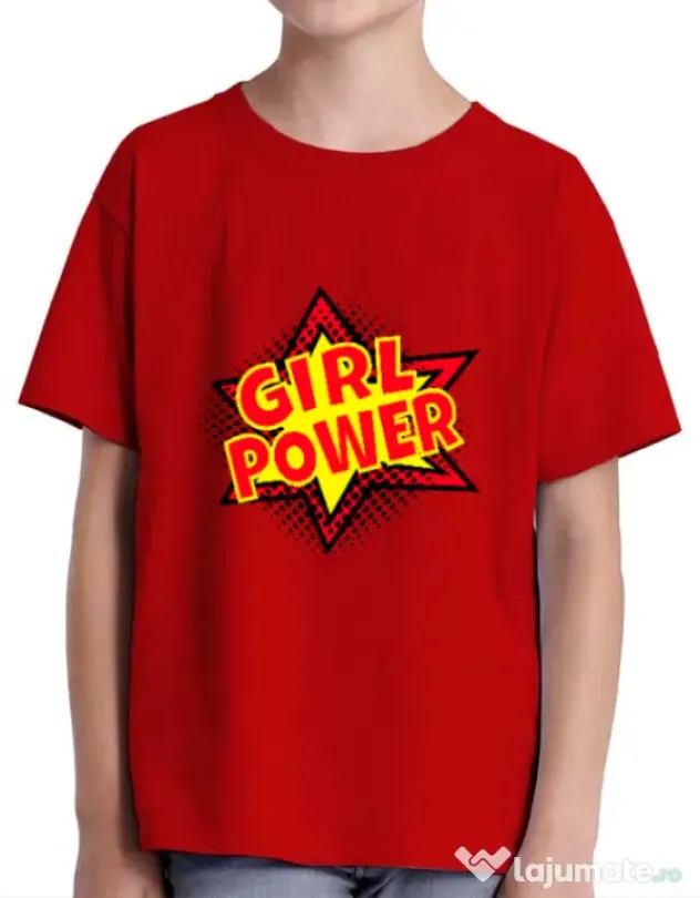 Tricou ADLER copil Girl power Rosu