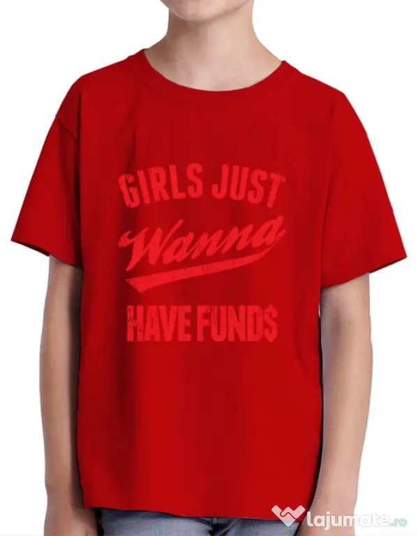 Tricou ADLER copil Girls wanna have funds Rosu