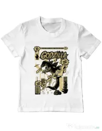Tricou ADLER copil Godzilla Alb