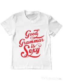 Tricou ADLER copil Good grammar Alb