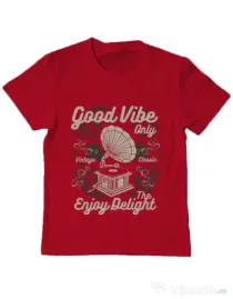 Tricou ADLER copil Good Vibe Only Rosu
