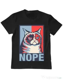 Tricou ADLER copil Grumpy cat Nope Negru