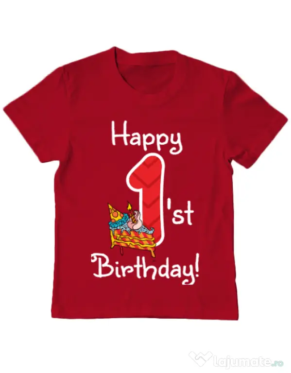 Tricou ADLER copil Happy Birthday! Rosu