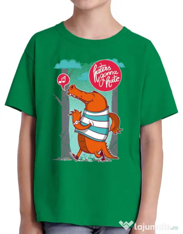 Tricou ADLER copil Haters gonna hate Verde mediu