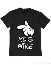 Tricou ADLER copil He is mine Negru