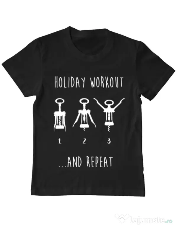 Tricou ADLER copil Holiday workout Negru
