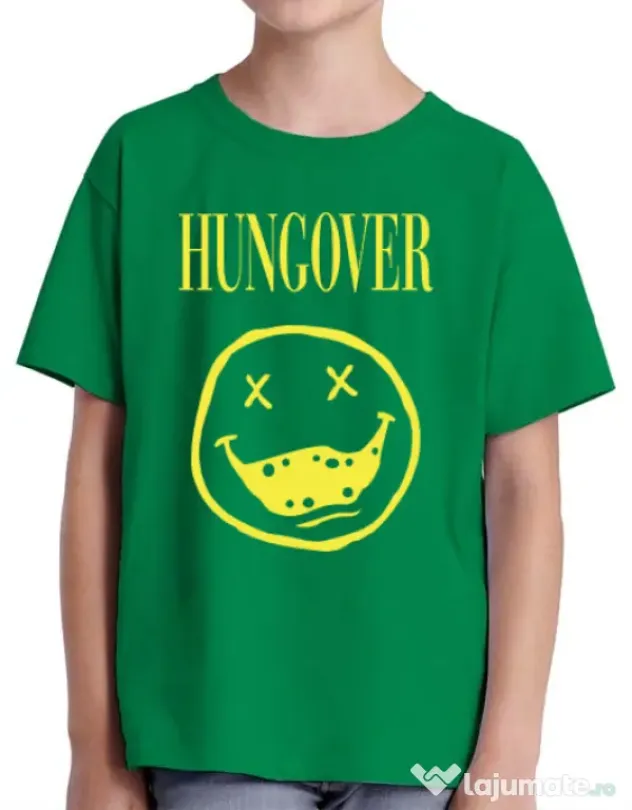 Tricou ADLER copil Hungover Verde mediu