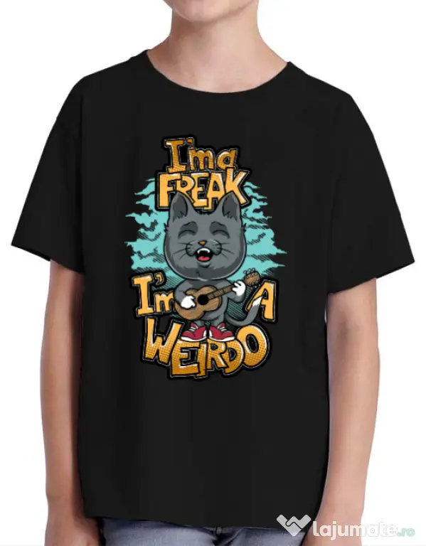 Tricou ADLER copil I am a freak Negru