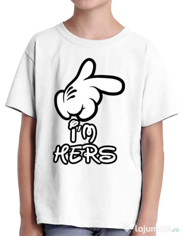 Tricou ADLER copil I am hers Alb