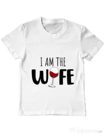 Tricou ADLER copil I am the wife Alb