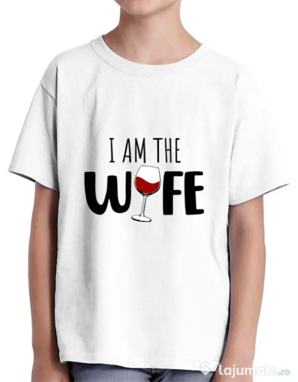 Tricou ADLER copil I am the wife Alb