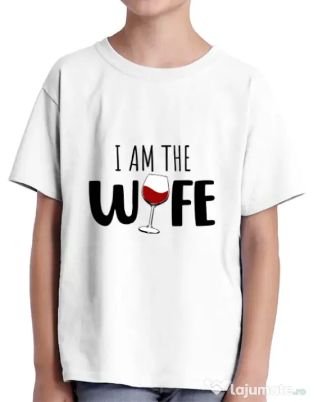 Tricou ADLER copil I am the wife Alb