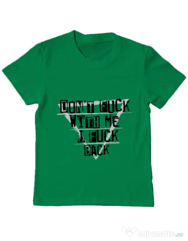 Tricou ADLER copil I fuck back Verde mediu