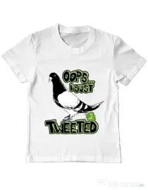 Tricou ADLER copil I just tweeted Alb