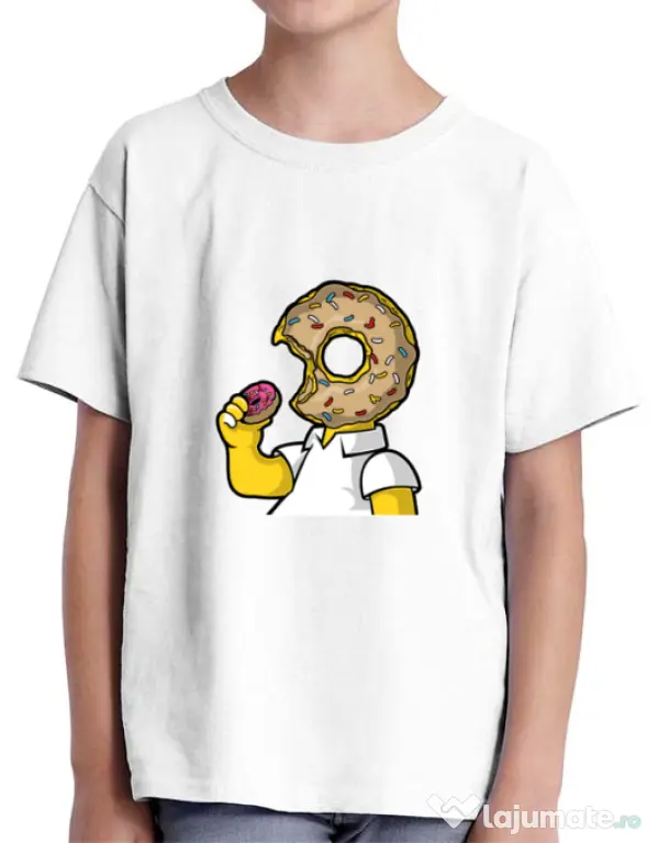 Tricou ADLER copil I Like Donut Alb