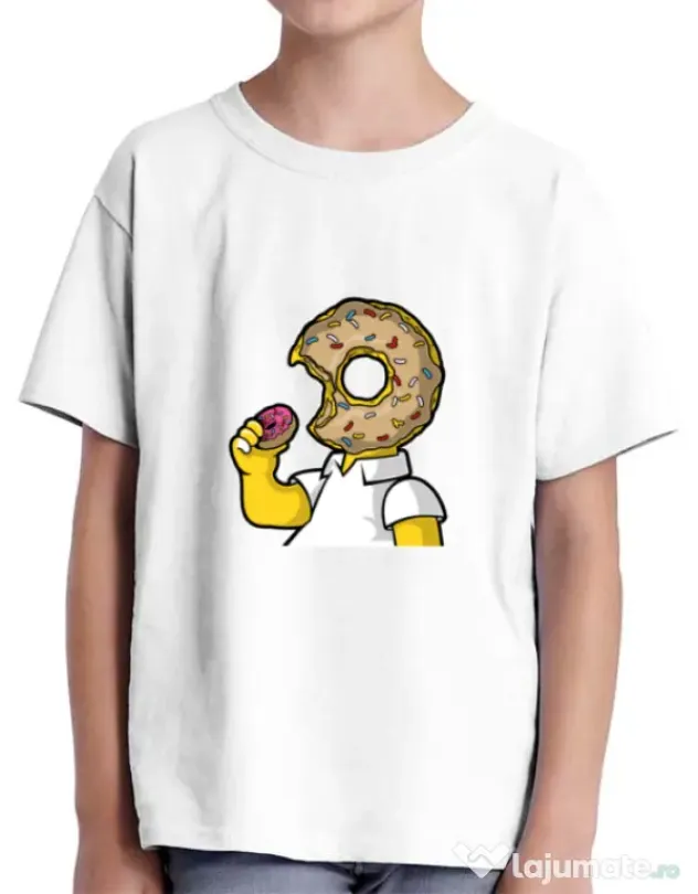 Tricou ADLER copil I Like Donut Alb