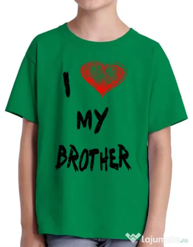 Tricou ADLER copil I love my brother Verde mediu