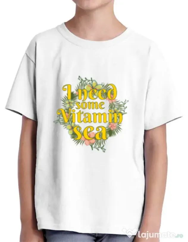 Tricou ADLER copil I need some vitamin sea Alb