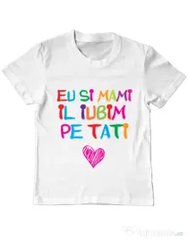 Tricou ADLER copil Il iubim pe tati Alb