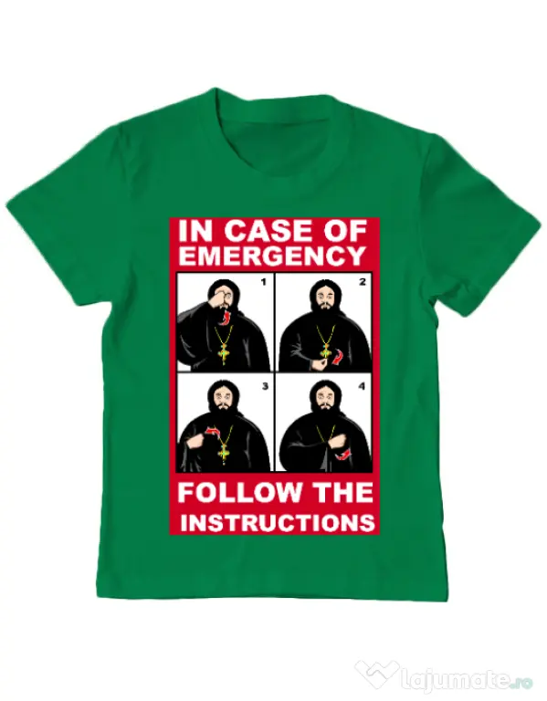 Tricou ADLER copil In case of emergency Verde mediu
