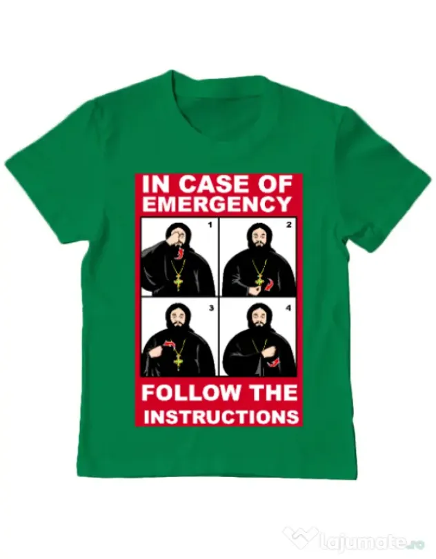Tricou ADLER copil In case of emergency Verde mediu