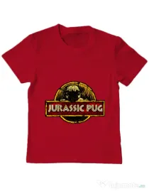 Tricou ADLER copil Jurassic Pug Rosu