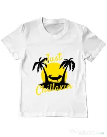 Tricou ADLER copil Just chillaxin Alb