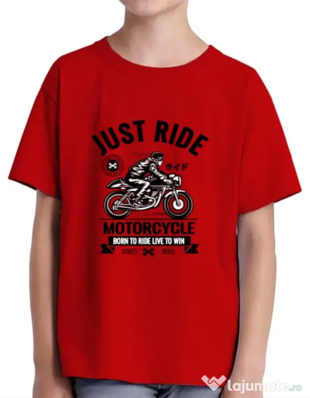 Tricou ADLER copil Just ride Rosu
