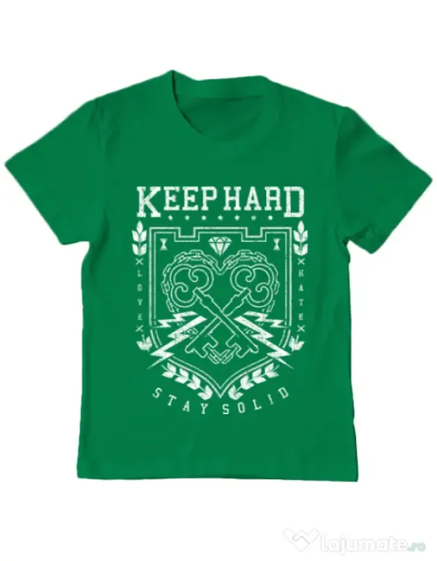 Tricou ADLER copil Keep Hard Verde mediu