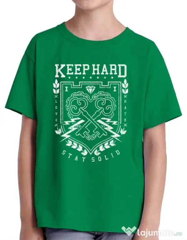 Tricou ADLER copil Keep Hard Verde mediu