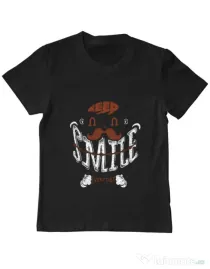 Tricou ADLER copil Keep smile everyday Negru