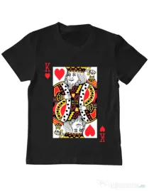 Tricou ADLER copil King of hearts Negru