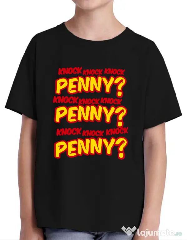 Tricou ADLER copil Knock Penny Negru