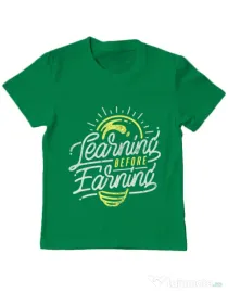 Tricou ADLER copil Learning Before Earning Verde mediu