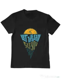 Tricou ADLER copil Let the sea, Set you free Negru