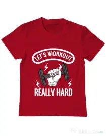 Tricou ADLER copil Let’s workout Rosu