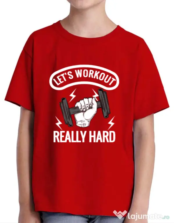 Tricou ADLER copil Let’s workout Rosu
